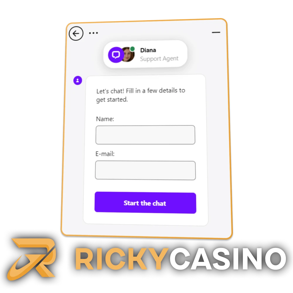 If you have any problems, contact Ricky Casino support.