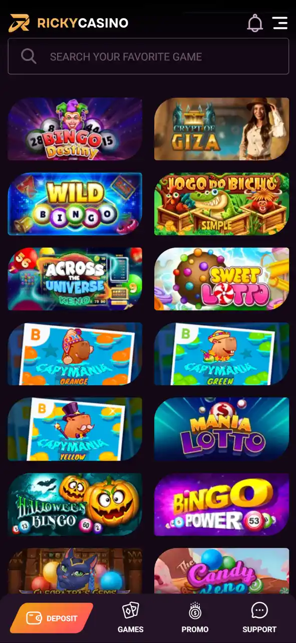Browse available titles at Ricky Casino and pick the one that fits your mood.