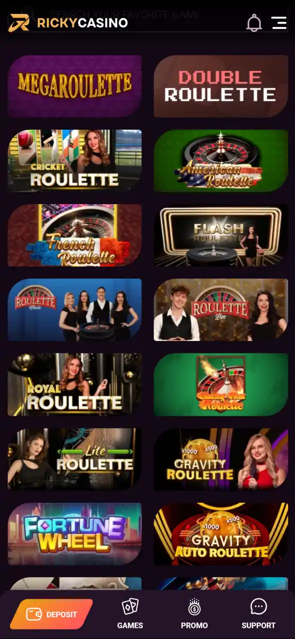 Choose a game that fits your pace and style at Ricky Casino.