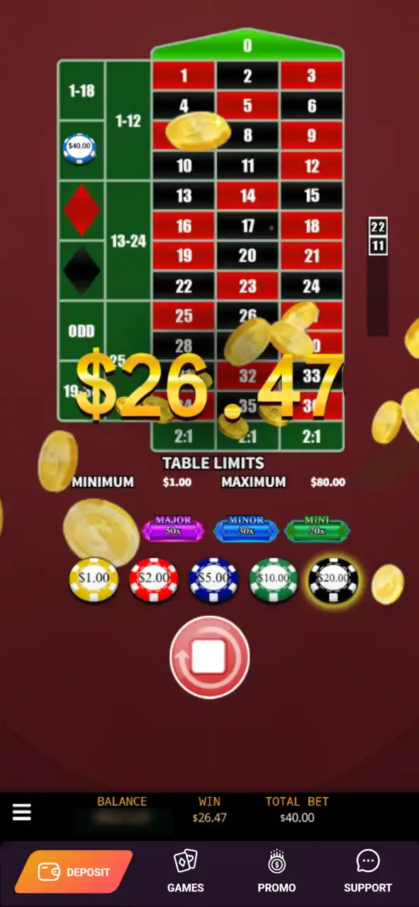 Enjoy live action at Ricky Casino and watch the ball land on the roulette wheel.