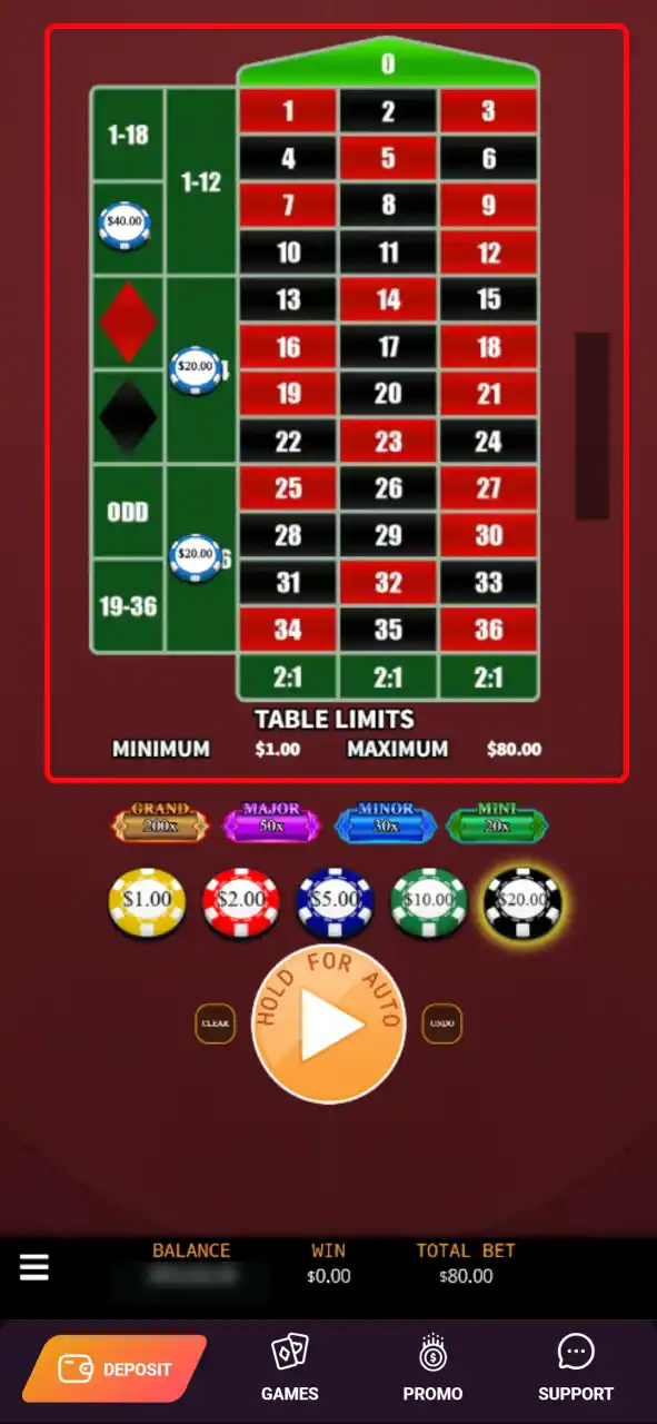 Set your wager and place your bet at Ricky Casino before the wheel spins.