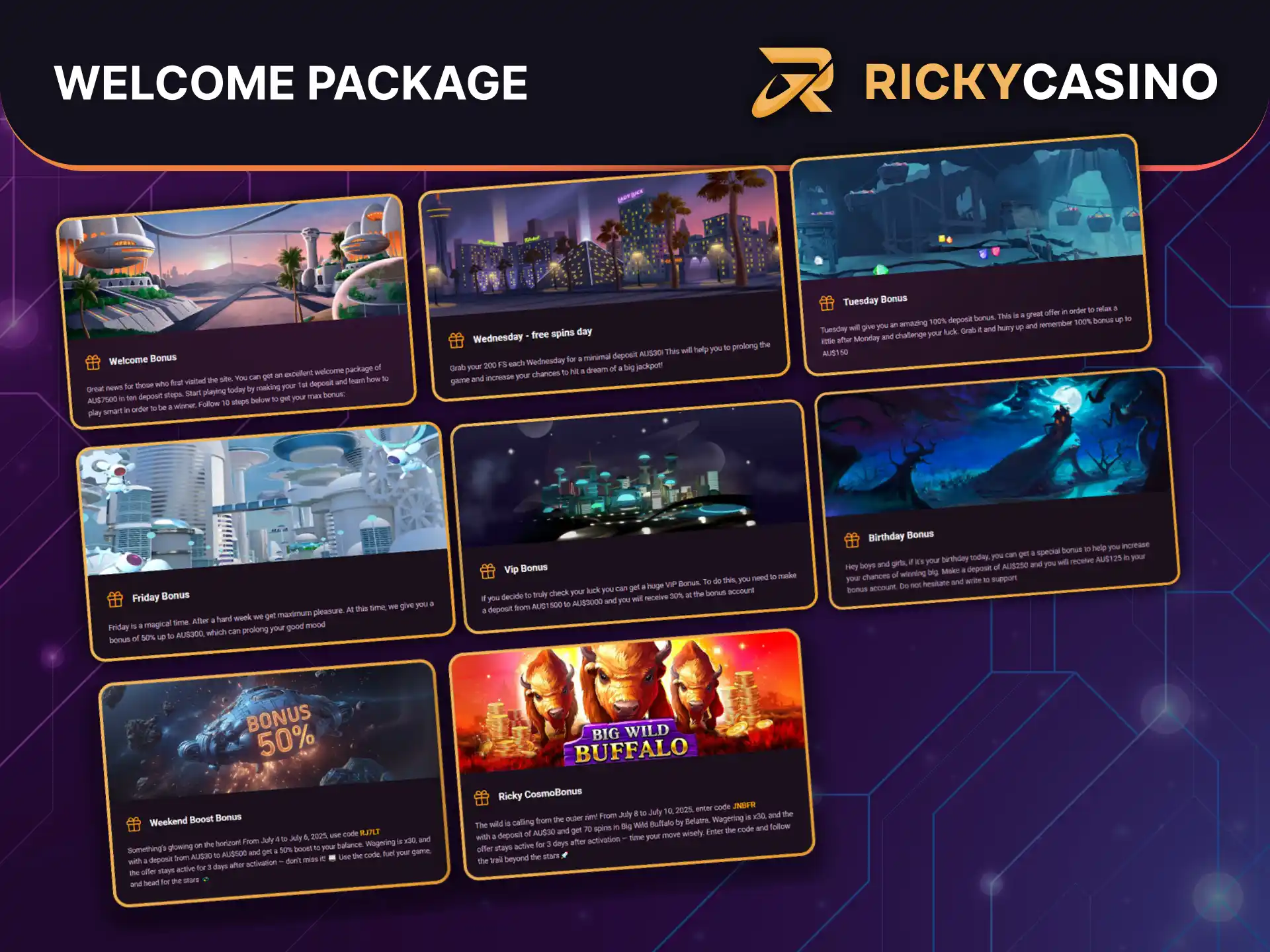 Ricky Casino welcome offer includes bonus credit free spins and weekly promotions for new players.