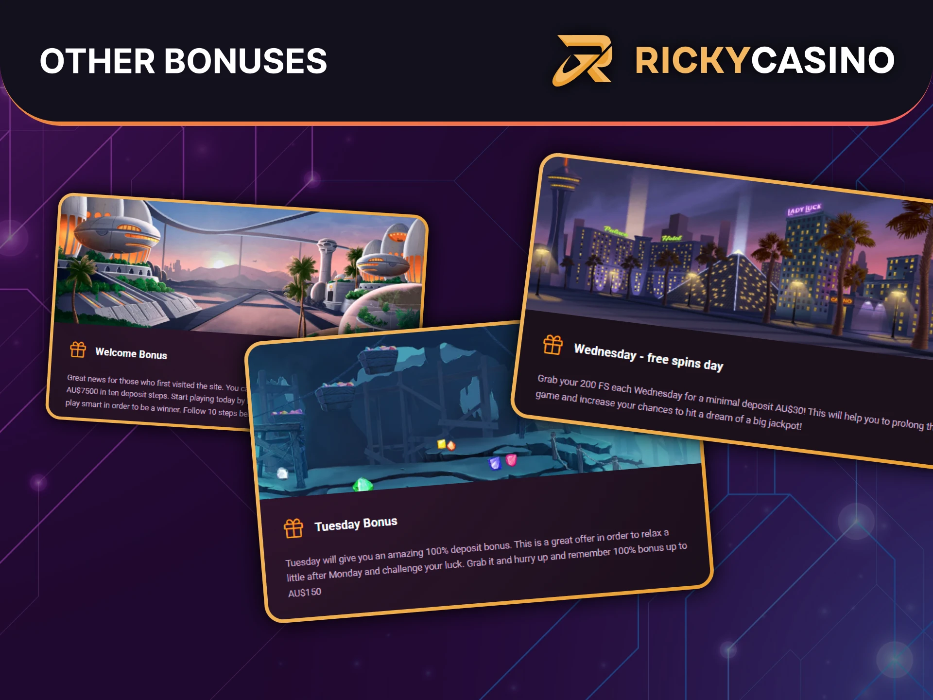 Unlock other exciting bonuses using Ricky Casino promo codes.